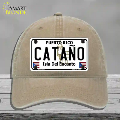 Catano Puerto Rico Novelty License Plate Hat Unconstructed Cotton / Khaki