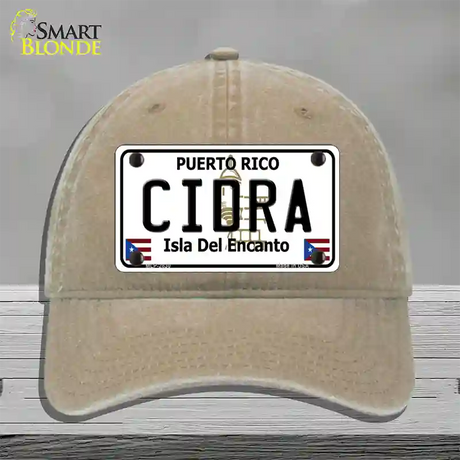 Cidra Novelty License Plate Hat Unconstructed Cotton / Khaki