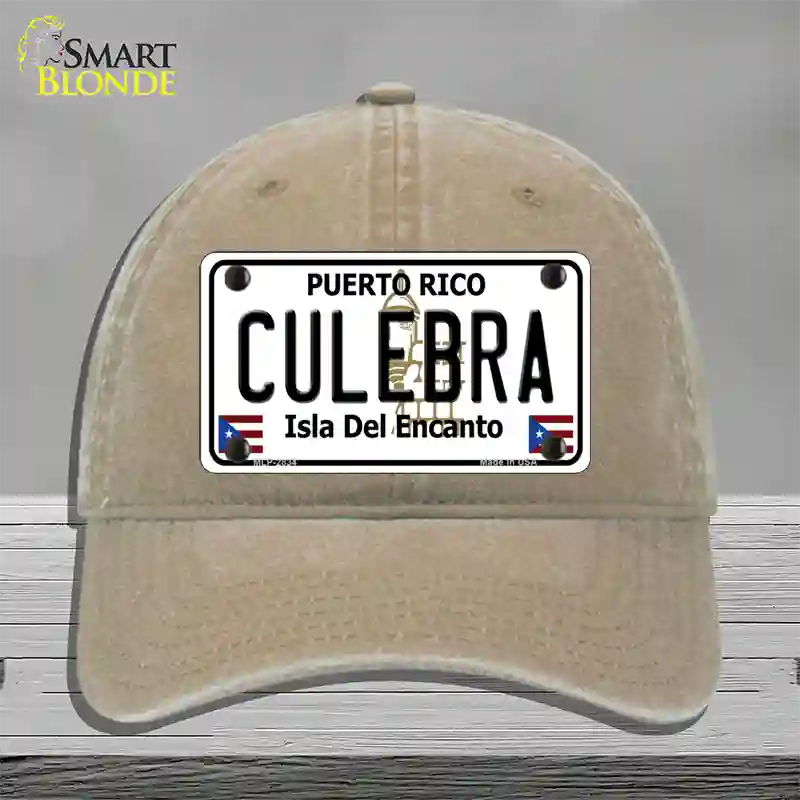 Culebra Novelty License Plate Hat Unconstructed Cotton / Khaki