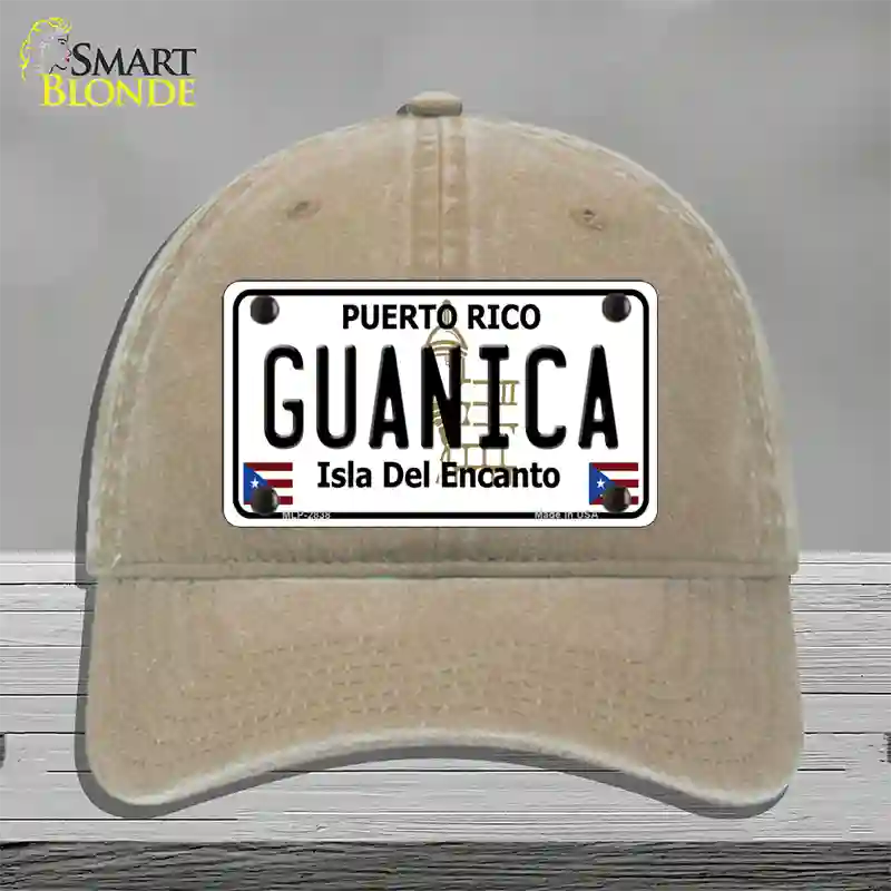 Guanica Puerto Rico Novelty License Plate Hat Unconstructed Cotton / Khaki