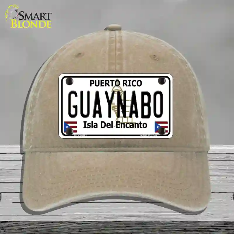 Guaynabo Puerto Rico Novelty License Plate Hat Unconstructed Cotton / Khaki