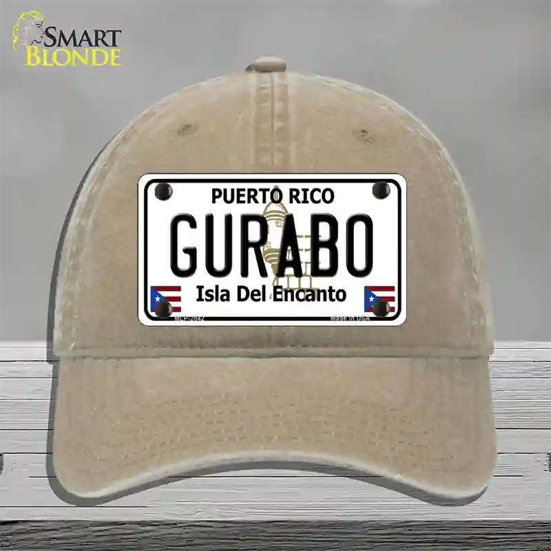 Gurabo Puerto Rico Novelty License Plate Hat Unconstructed Cotton / Khaki