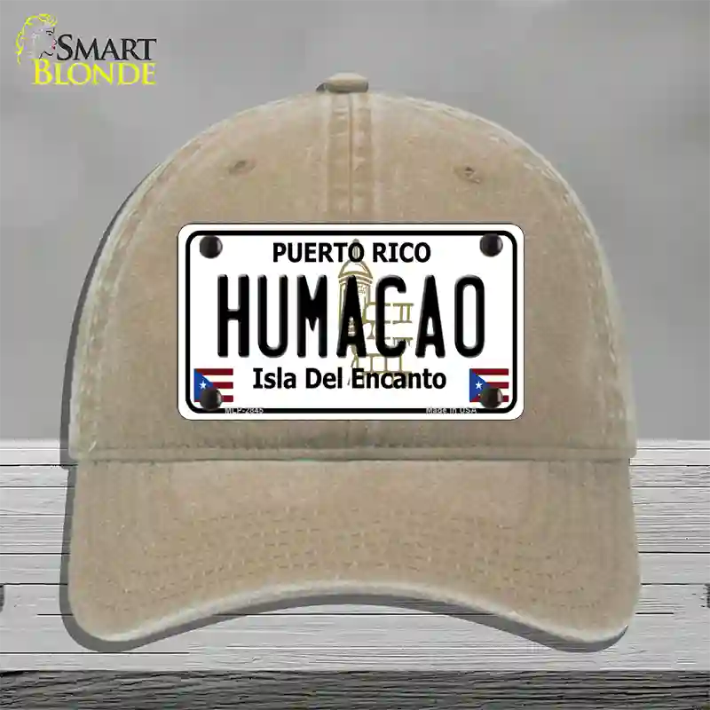 Humacao Puerto Rico Novelty License Plate Hat Unconstructed Cotton / Khaki