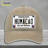 Humacao Puerto Rico Novelty License Plate Hat Unconstructed Cotton / Khaki