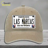 Las Marias Puerto Rico Novelty License Plate Hat Unconstructed Cotton / Khaki