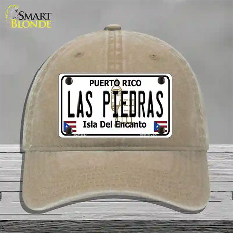 Las Piedras Puerto Rico Novelty License Plate Hat Unconstructed Cotton / Khaki