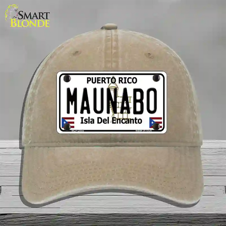 Maunabo Puerto Rico Novelty License Plate Hat Unconstructed Cotton / Khaki