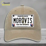 Morovis Puerto Rico Novelty License Plate Hat Unconstructed Cotton / Khaki