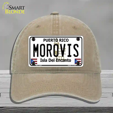 Morovis Puerto Rico Novelty License Plate Hat Unconstructed Cotton / Khaki