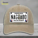 Naguabo Puerto Rico Novelty License Plate Hat Unconstructed Cotton / Khaki