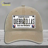 Quebradillas Puerto Rico Novelty License Plate Hat Unconstructed Cotton / Khaki