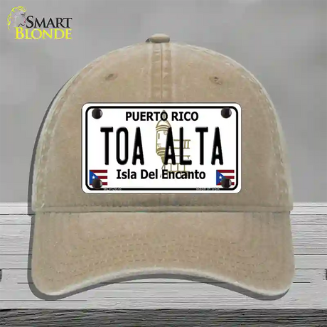 Toa Alta Puerto Rico Novelty License Plate Hat Unconstructed Cotton / Khaki