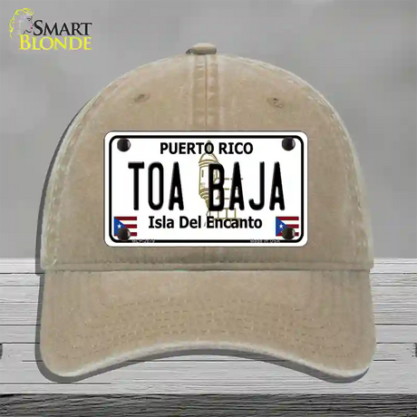 Toa Baja Puerto Rico Novelty License Plate Hat Unconstructed Cotton / Khaki