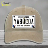 Yabucoa Puerto Rico Novelty License Plate Hat Unconstructed Cotton / Khaki