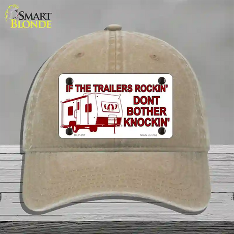 If Trailers Rockin Novelty License Plate Hat Unconstructed Cotton / Khaki