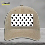 Black White Polka Dot Novelty License Plate Hat Unconstructed Cotton / Khaki