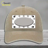 Grey White Polka Dot Grey Center Oval Novelty License Plate Hat Unconstructed Cotton / Khaki