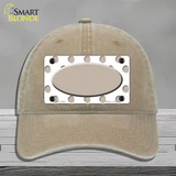 Tan White Polka Dot Tan Center Oval Novelty License Plate Hat Unconstructed Cotton / Khaki