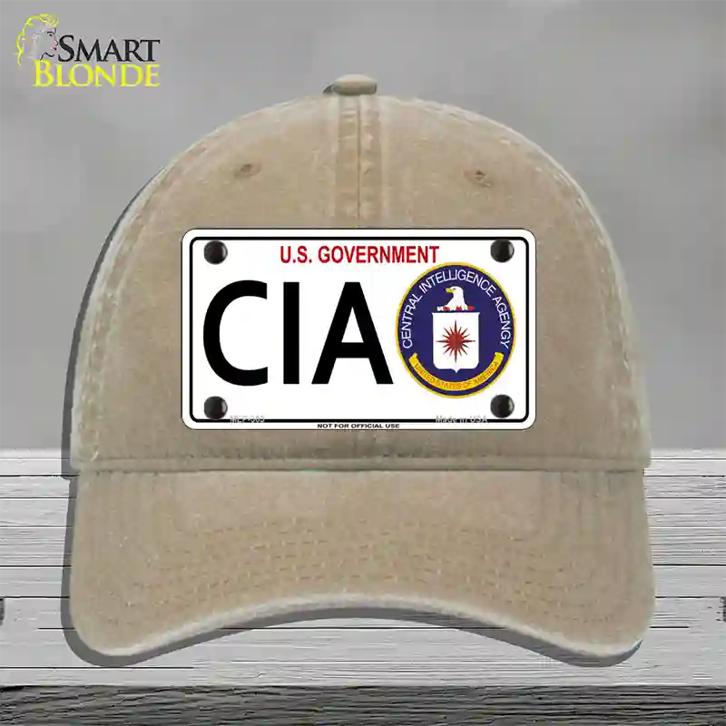 CIA Novelty License Plate Hat Unconstructed Cotton / Khaki