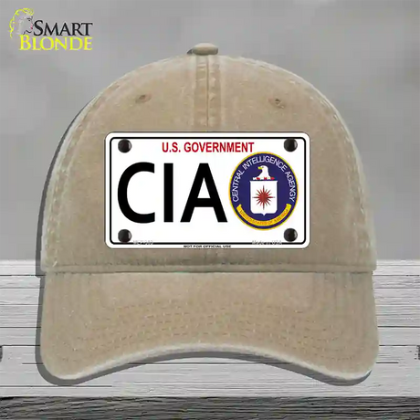 CIA Novelty License Plate Hat Unconstructed Cotton / Khaki