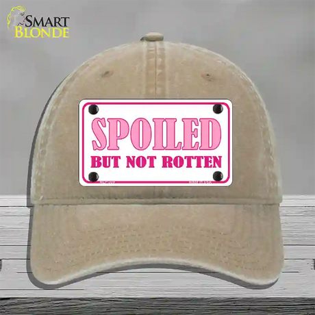 Spoiled But Not Rotten Novelty License Plate Hat Unconstructed Cotton / Khaki