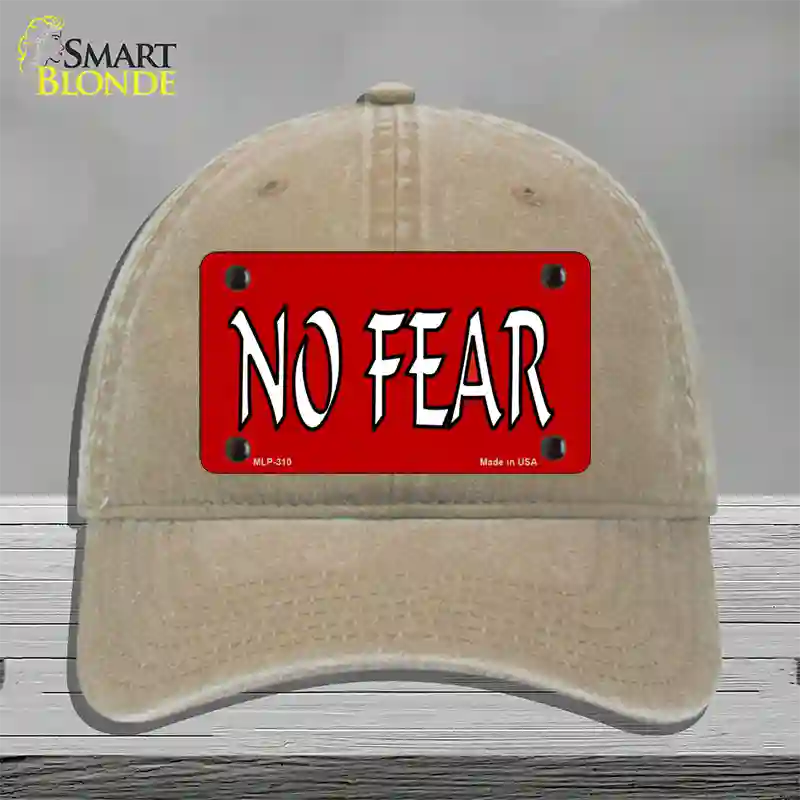 No Fear Novelty License Plate Hat Unconstructed Cotton / Khaki