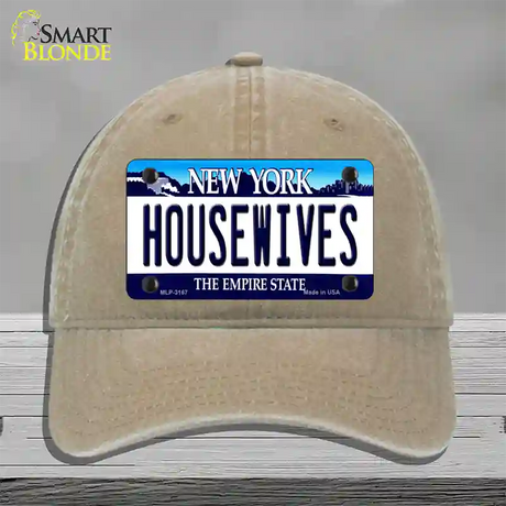 Housewives New York Novelty License Plate Hat Unconstructed Cotton / Khaki