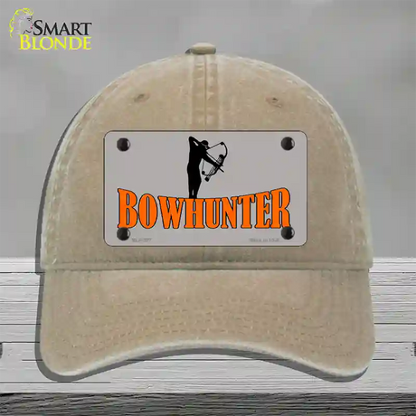 Bow Hunter Novelty License Plate Hat Unconstructed Cotton / Khaki