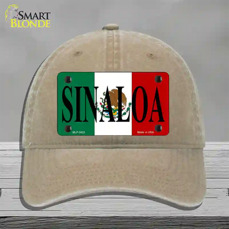 Sinaloa Novelty License Plate Hat Unconstructed Cotton / Khaki