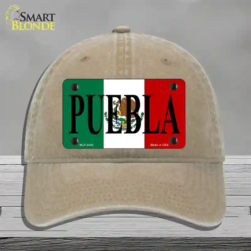 Puebla Novelty License Plate Hat Unconstructed Cotton / Khaki