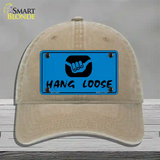 Hang Loose Novelty License Plate Hat Unconstructed Cotton / Khaki