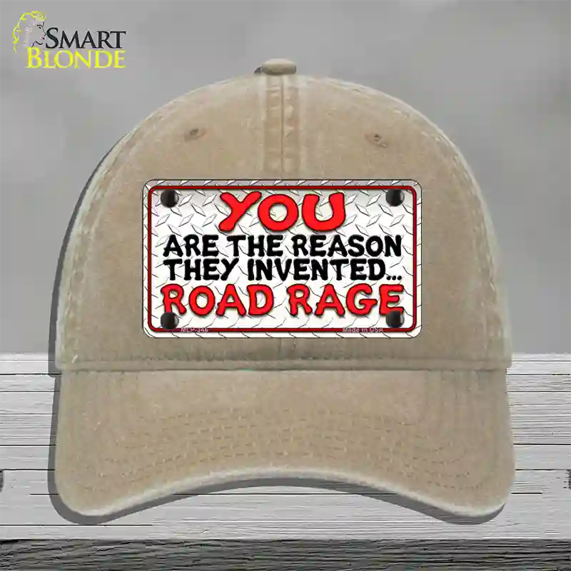 Invented Road Rage Novelty License Plate Hat Unconstructed Cotton / Khaki