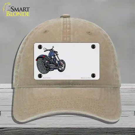 Motorcycle Offset Novelty License Plate Hat Unconstructed Cotton / Khaki