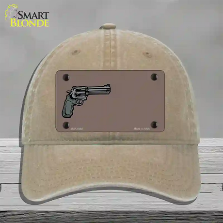 Gun Offset Customizable Novelty License Plate Hat Unconstructed Cotton / Khaki