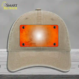 Orange White Fade Scratched Novelty License Plate Hat Unconstructed Cotton / Khaki