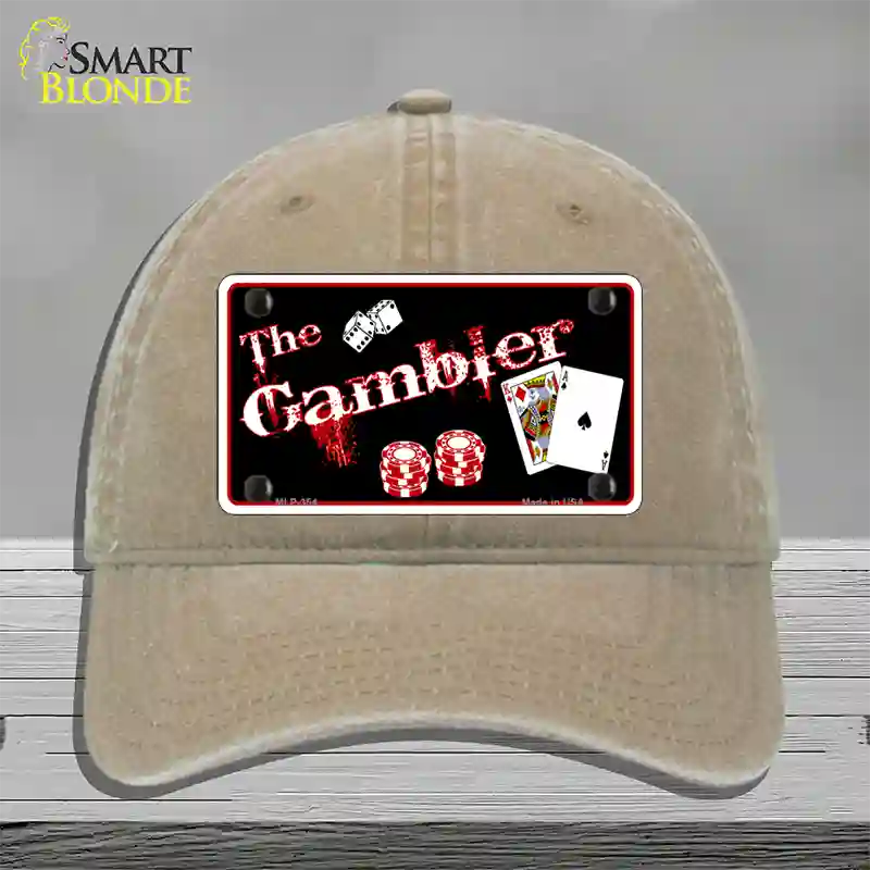 Gambler Novelty License Plate Hat Unconstructed Cotton / Khaki