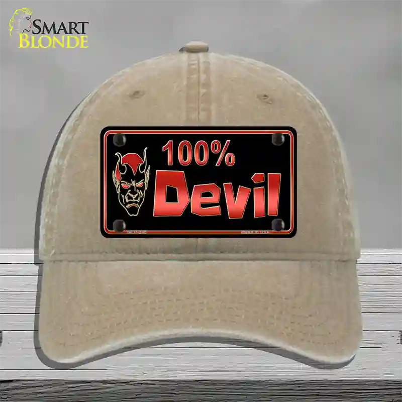 100% Devil Novelty License Plate Hat Unconstructed Cotton / Khaki