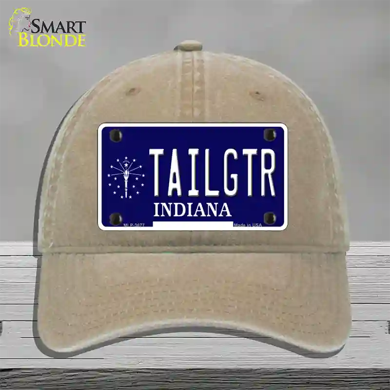 Tailgtr Indiana Novelty License Plate Hat Unconstructed Cotton / Khaki