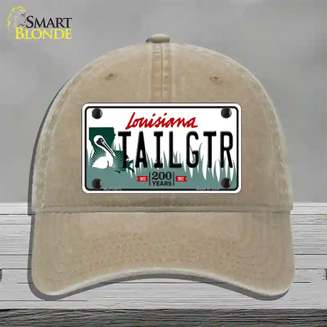 Tailgtr Louisiana Novelty License Plate Hat Unconstructed Cotton / Khaki