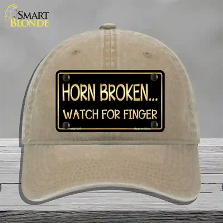 Horn Broken Watch For Finger Novelty License Plate Hat Unconstructed Cotton / Khaki