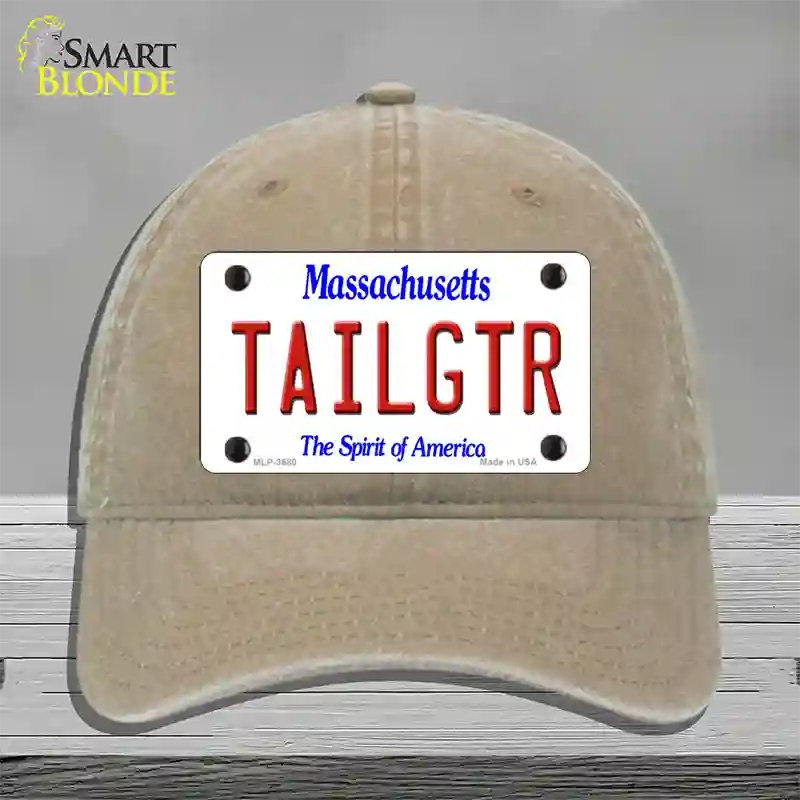 Tailgtr Massachusetts Novelty License Plate Hat Unconstructed Cotton / Khaki