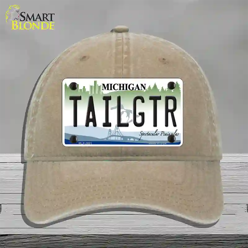 Tailgtr Michigan Novelty License Plate Hat Unconstructed Cotton / Khaki