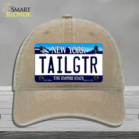 Tailgtr New York Novelty License Plate Hat Unconstructed Cotton / Khaki