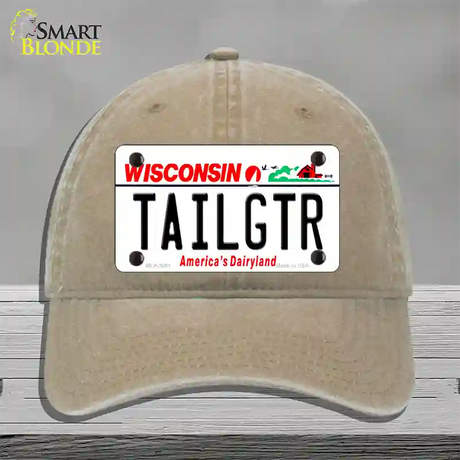 Tailgtr Wisconsin Novelty License Plate Hat Unconstructed Cotton / Khaki