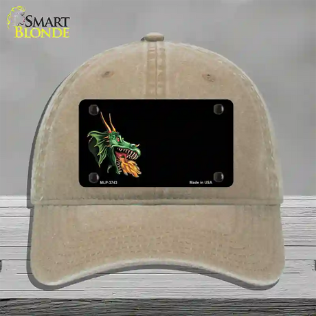 Dragon Offset Customizable Novelty License Plate Hat Unconstructed Cotton / Khaki