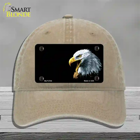 Bald Eagle Offset Novelty License Plate Hat Unconstructed Cotton / Khaki