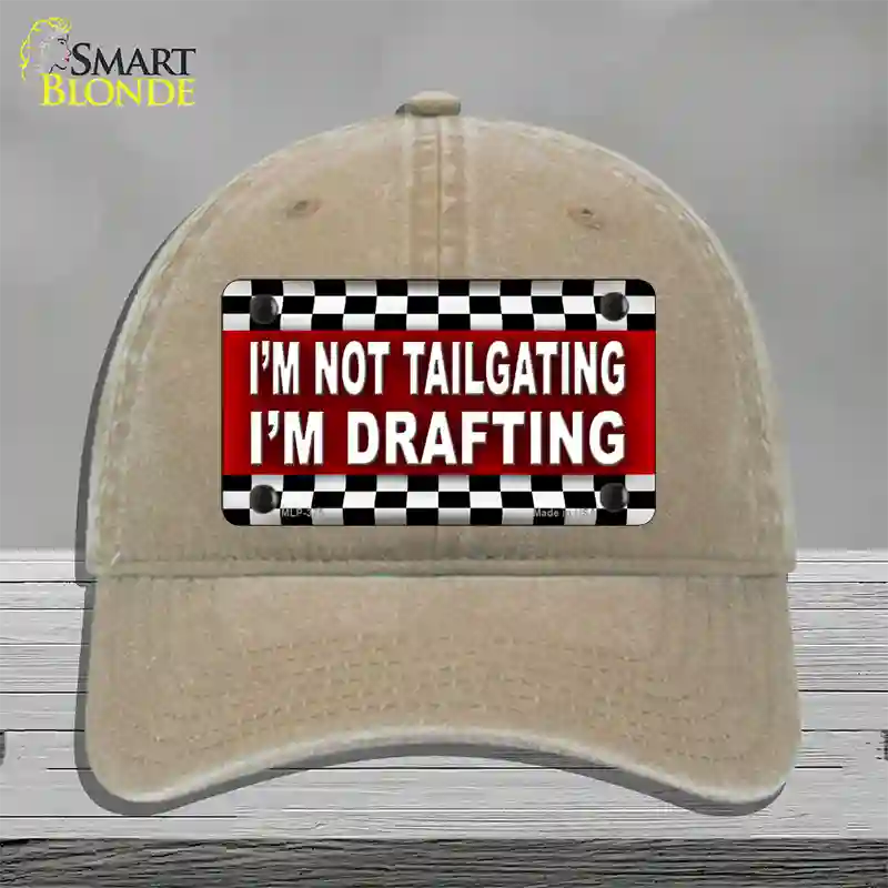 Not Tailgating Drafting Novelty License Plate Hat Unconstructed Cotton / Khaki