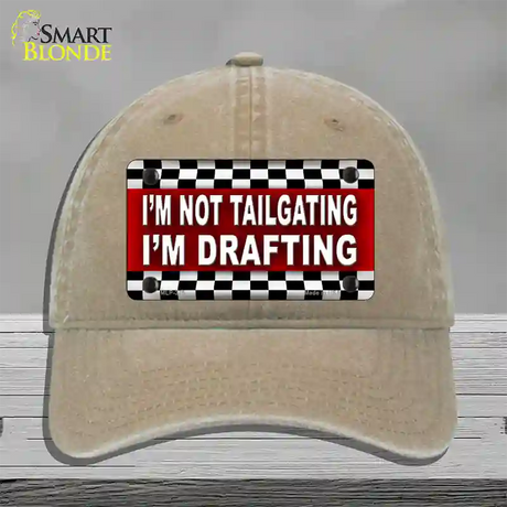 Not Tailgating Drafting Novelty License Plate Hat Unconstructed Cotton / Khaki