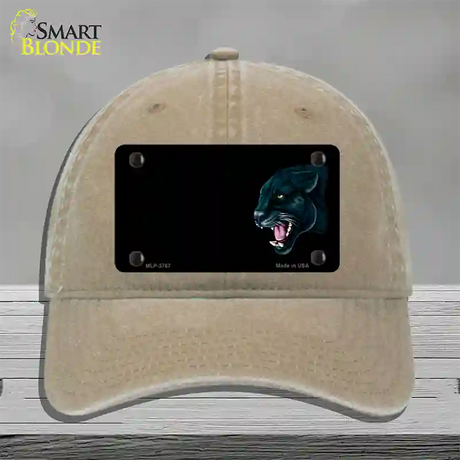 Panther Offset Profile Novelty License Plate Hat Unconstructed Cotton / Khaki