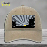 Southwest Gray Sunset Novelty License Plate Hat Unconstructed Cotton / Khaki